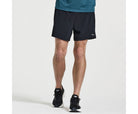 Men's Saucony Outpace Shorts. Black. Front view.