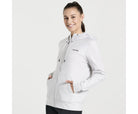 Women's Saucony Solstice Zip Hoodie. White. Front view.