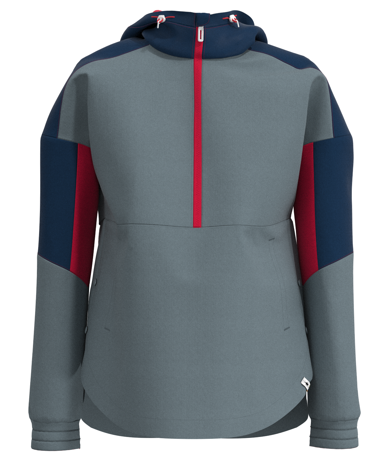 Women's Smartwool Active Ultralite Anorak | Grey, Blue and Red | Front View