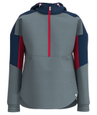 Women's Smartwool Active Ultralite Anorak | Grey, Blue and Red | Front View