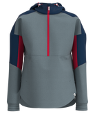 Women's Smartwool Active Ultralite Anorak | Grey, Blue and Red | Front View