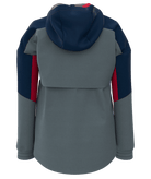 Women's Smartwool Active Ultralite Anorak | Grey, Blue and Red | Rear View