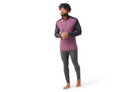 Mens Smartwool Thermal Merino Base Layer Quarter Zip | Purple and Black | Front View 