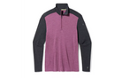 Mens Smartwool Thermal Merino Base Layer Quarter Zip | Purple and Black | Front View 