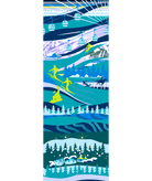 Smartwool Zero Cushion Socks | Graphic Ski Design | Blue Multicolored| Calf Height