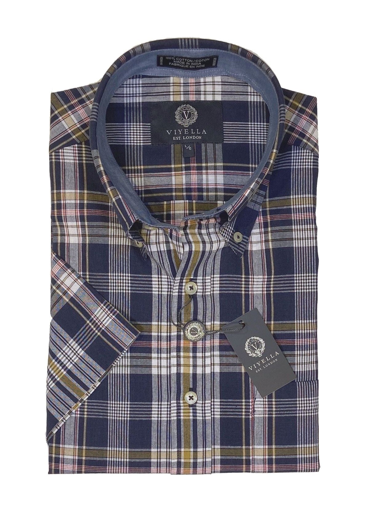 Viyella 100% Cotton Madras Short Sleeve Shirt Men's product image