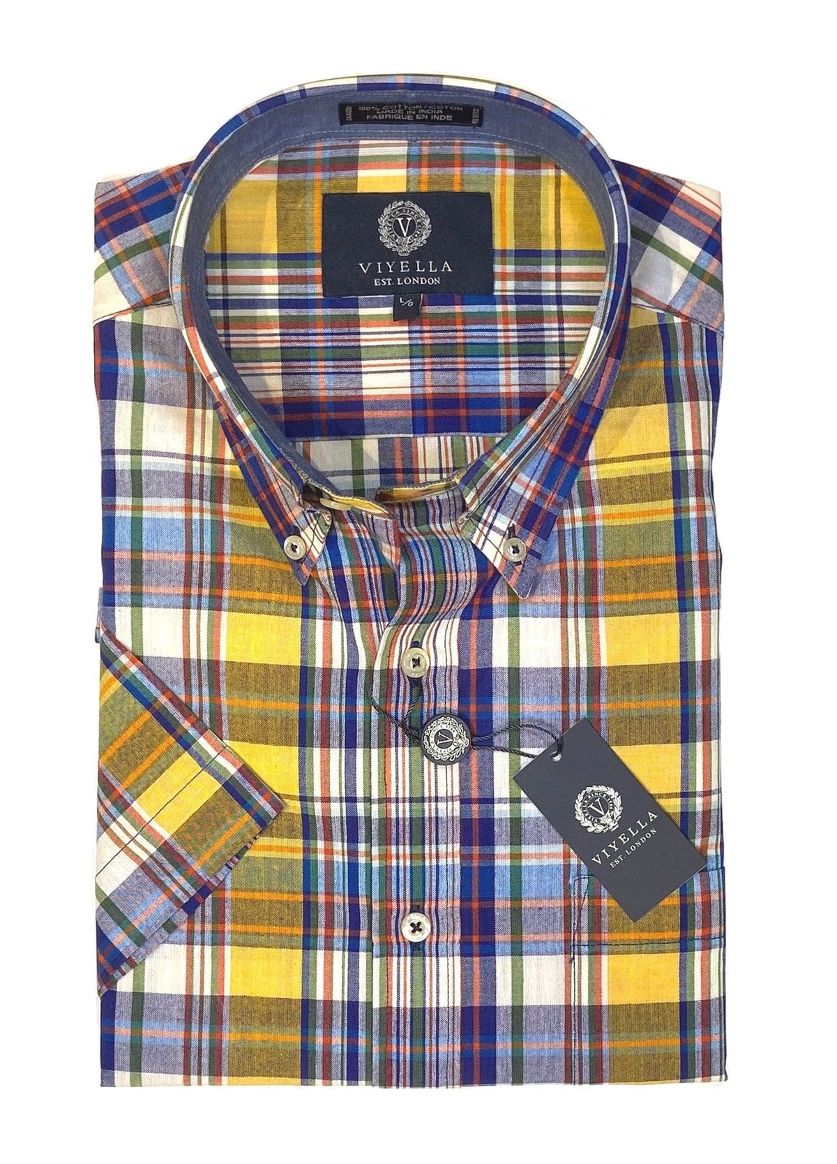 Viyella 100% Cotton Madras Short Sleeve Shirt Men's product image