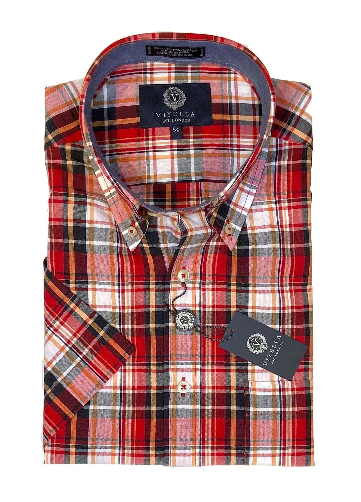 Viyella 100% Cotton Madras Short Sleeve Shirt Men's product image